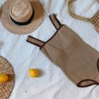 Contrast-trim Knit Swimsuit