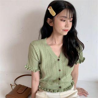 Lace Short-sleeved Knit Top