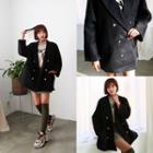 Double-breasted Flap-front Jacket Black - One Size