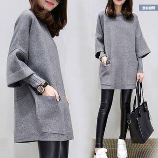 Mock Two Piece Long Pullover