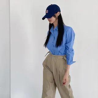 Button-detail Plain Shirt