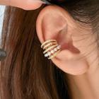 Rhinestone Layered Hoop Ear Cuff 1 Pc - Gold - One Size