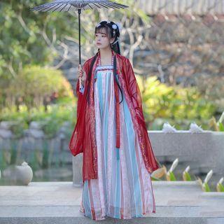 Bell-sleeve Hanfu Jacket / Long-sleeve Top / Maxi A-line Dress / Set