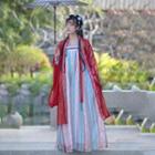 Bell-sleeve Hanfu Jacket / Long-sleeve Top / Maxi A-line Dress / Set