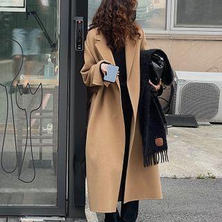 Long Oversize Knot Strap Coat Jacket