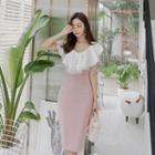 Sleeveless Ruffle-trim Cropped Top