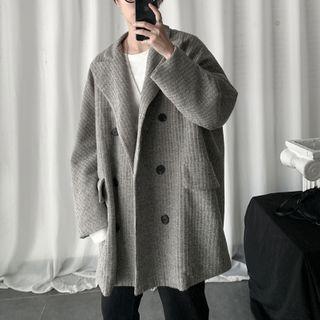 Double Breasted Ribbed Trench Coat