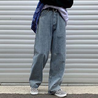 Wide-leg Plain Jeans