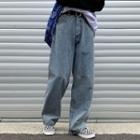 Wide-leg Plain Jeans