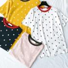 Color-block Dot Short-sleeve T-shirt