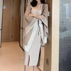 Spaghetti Strap Midi Knit Dress / Shawl