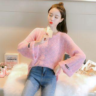 Applique Bell-sleeve Sweater