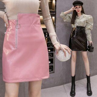 Zip Detail Mini Straight-fit Skirt