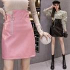 Zip Detail Mini Straight-fit Skirt