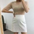 Linen Blend Miniskirt