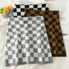 Checkerboard Knit Mini Skirt