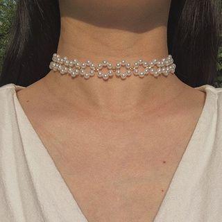 Faux Pearl Choker 1 Pc - As Shown In Figure - One Size