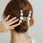 Faux Pearl Hair Claw White - L