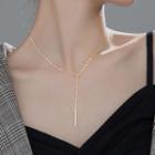 925 Sterling Silver Bar Lariat Necklace