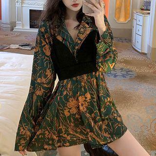 Print Mini A-line Shirtdress / Vest