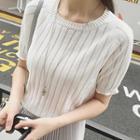 Short-sleeved Knit Sweater