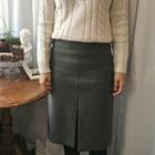 Slit-hem H-line Knit Skirt