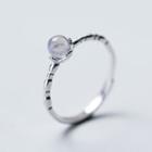 925 Sterling Silver Moonstone Open Ring Adjustable - S925 Sterling Silver Ring - One Size