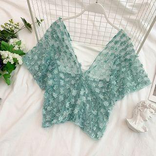 Set: Sheer Short-sleeve Top + Bandeau
