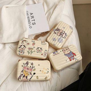 Cartoon Print Box Crossbody Bag
