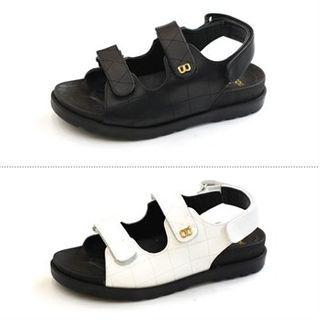 Genuine Leather Self-fastener Sandals