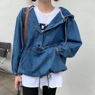 Denim Loose-fit Hooded Jacket