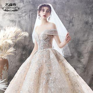 Glitter Accent Wedding Ball Gown