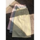 Zip-fly Pastel Long Skirt
