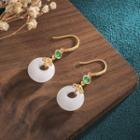 Faux Gemstone Alloy Dangle Earring 1 Pair - Cp332 - White - One Size