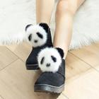 Faux Suede Fluffy Panda Snow Boots