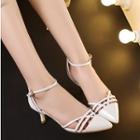Strappy Pointed Low Heel Sandals