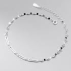 Rhinestone Sterling Silver Anklet S925 Silver - Silver - One Size