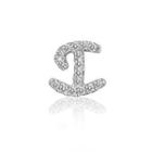 Left Right Accessory - 9k White Gold Initial I Pave Diamond Single Stud Earring (0.04cttw)