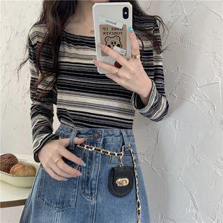 Set: Striped Camisole Top + Cropped Cardigan
