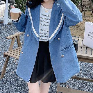 Sailor Collar Denim Blazer