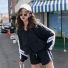 Set: Striped Half-zip Pullover + Shorts