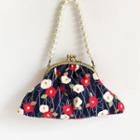 Floral Print Pouch Red & White Floral - Black - One Size