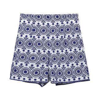 High-waist Embroidered Straight Leg Shorts