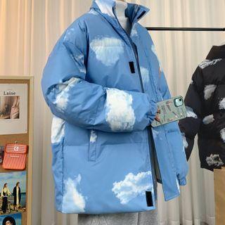 Print Padded Zipped Jacket