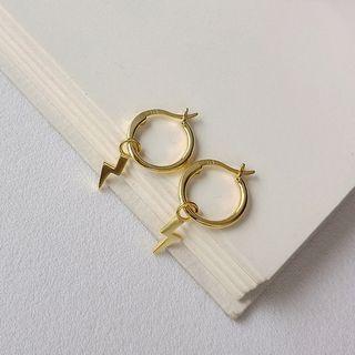 925 Sterling Silver Lightning Dangle Earring