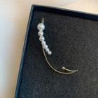 Faux Pearl Cuff Earring 1 Piece - Gold - One Size
