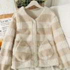 Loose-fit Striped Fleece Jacket