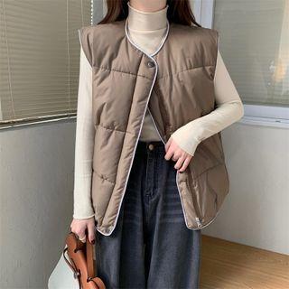 Long-sleeve Top / Padded Zip-up Vest