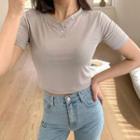 Cropped Henley Top