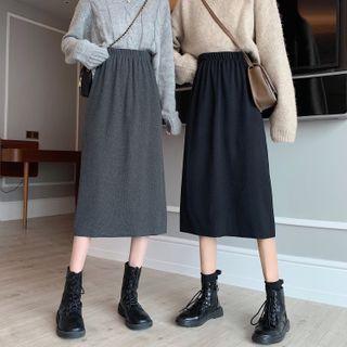 Plain Split Shift Skirt